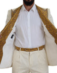 Dolce & Gabbana Elegant Off White Double Breasted Suit