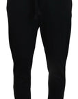 Dolce & Gabbana Sleek Black Wool-Blend Sweatpants