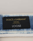 Dolce & Gabbana Elegant Loose Fit Denim Pants with Unique Print