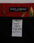 Dolce & Gabbana Elegant Silk Dress Trousers in Red Bird Print
