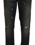 Dolce & Gabbana Exquisite Gray Denim Pants for the Modern Gentleman