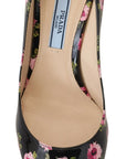 Prada Elegant Floral Print Leather Pumps