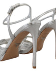 Prada Elegant Silver Stiletto Heels Sandals