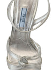 Prada Elegant Silver Stiletto Heels Sandals