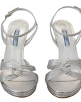 Prada Elegant Silver Stiletto Heels Sandals