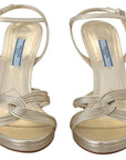 Prada Elegant Gold Stiletto Heel Sandals