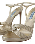 Prada Elegant Gold Stiletto Heel Sandals