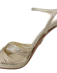 Prada Elegant Gold Stiletto Heel Sandals