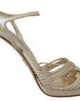 Prada Elegant Gold Stiletto Heel Sandals