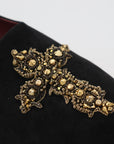 Dolce & Gabbana Black Gold Crystal Sequined Loafers