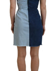 Dolce & Gabbana Chic Two Tone Denim Sheath Dress