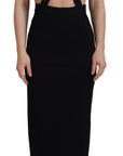 Dolce & Gabbana Elegant Black Midi Sheath Dress