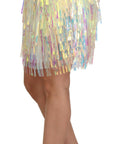 Dolce & Gabbana Iridescent Fringe Mini Skirt Mid Waist