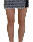 Dolce & Gabbana Elegant White Logo Print Mini Skirt