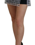 Dolce & Gabbana Elegant White Logo Print Mini Skirt