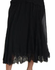Dolce & Gabbana Elegant High-Waist Midi Silk-Blend Skirt