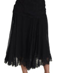 Dolce & Gabbana Elegant High-Waist Midi Silk-Blend Skirt