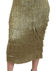 Dolce & Gabbana Golden High Waist Tiered Midi Skirt