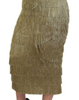 Dolce & Gabbana Golden High Waist Tiered Midi Skirt