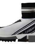 Dolce & Gabbana Chic Black and White Sorrento Slip-On Sneakers