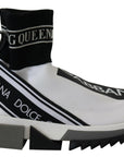 Dolce & Gabbana Chic Black and White Sorrento Slip-On Sneakers