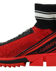 Dolce & Gabbana Exquisite Red Sorrento Slip-On Sneakers