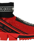Dolce & Gabbana Exquisite Red Sorrento Slip-On Sneakers