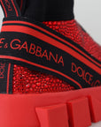 Dolce & Gabbana Exquisite Red Sorrento Slip-On Sneakers