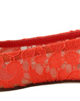 Dolce & Gabbana Elegant Lace Vally Flats in Coral Red