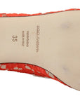 Dolce & Gabbana Elegant Lace Vally Flats in Coral Red