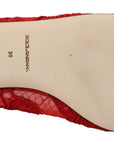 Dolce & Gabbana Red Crystal-Embellished Flats