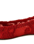 Dolce & Gabbana Red Crystal-Embellished Flats