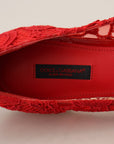 Dolce & Gabbana Red Crystal-Embellished Flats