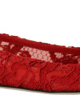 Dolce & Gabbana Red Crystal-Embellished Flats