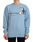 Philippe Model Chic Light Blue Logo Embellished Sweater