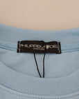 Philippe Model Chic Light Blue Logo Embellished Sweater
