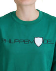 Philippe Model Chic Green Printed Long Sleeve Sweater