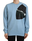 Philippe Model Elegant Light Blue Cotton Pullover Sweater