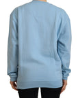 Philippe Model Elegant Light Blue Cotton Pullover Sweater