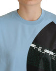 Philippe Model Elegant Light Blue Cotton Pullover Sweater