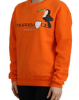 Philippe Model Chic Orange Printed Long Sleeve Pullover Sweater