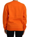 Philippe Model Chic Orange Printed Long Sleeve Pullover Sweater