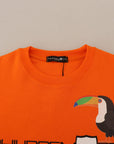 Philippe Model Chic Orange Printed Long Sleeve Pullover Sweater