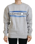 Philippe Model Elegant Gray Printed Cotton Sweater