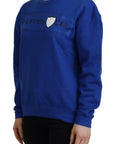 Philippe Model Chic Blue Printed Long Sleeve Pullover Sweater