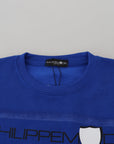 Philippe Model Chic Blue Printed Long Sleeve Pullover Sweater