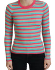 Dolce & Gabbana Elegant Striped Silk Crewneck Pullover