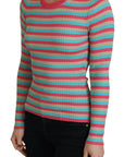 Dolce & Gabbana Elegant Striped Silk Crewneck Pullover