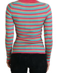 Dolce & Gabbana Elegant Striped Silk Crewneck Pullover