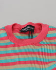 Dolce & Gabbana Elegant Striped Silk Crewneck Pullover